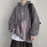 Ouzey Men's hooded sweatshirt spring and autumn Korean style trendy loose and versatile ins trendy brand handsome plus size y2k tops