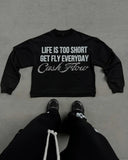 Ouzey 90s Streetwear New Clothes Men Womens Hip Hop Sweatshirt Long Sleeves Rhinestone Design American Street Simple Letters Loose Retro Leisure Tops