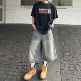 Ouzey 90s Streetwear American Street Casual Style Retro Harajuku Nostalgic Light Colored Wide Leg Washed Summer Versatile Super Loose Trendy Jeans