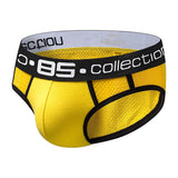 Ouzey 90s Streetwear 0850 Brand Comfortable Men Underwear Briefs U Convex Cuecas Breathable Mesh Man Underpants Cotton Low Waist  Men's Panties