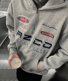 Ouzey 6260 EMBROIDERED HALF-ZIP UP HOODIE