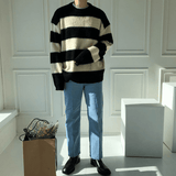 Ouzey 5566 KNITTED STRIPE PULLOVER SWEATER