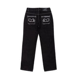 Ouzey Letter printed black pants Y2k straight wide-leg high waisted jeans street shooting fashion womens 2025 high-quality loose jeans