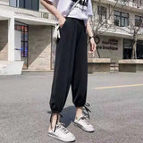 Ouzey White Pants Woman High Love Waist Harajuku Y2k Sashes Pockets Office Ladies Pants Fashion Middle Aged Pants Streetwear Women