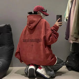 Ouzey Autumn and winter new heavyweight loose and thick hooded suede pullover American retro trendy brand sweatshirt for men and women