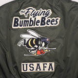 Ouzey 2024 USAFA WW2 Flying Bumble Bees Patch Embroidered Bomber Jacket  Men Air Force Pilot Flight Winter Coat Warm Padded Outwear