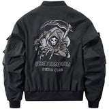 Ouzey Hot selling skull embroidery men jacket motorcycle clothes Baseball uniform handsome outdoor harajuku streetwear 2025 new tops