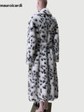 Ouzey Winter Extra Long Thick Warm Shaggy Colorful Hairy Soft Fluffy Faux Fur Coat Women Sashes Luxury Maxi Furry Overcoat