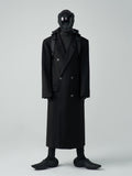 Ouzey Autumn Winter Long Loose Luxury Warm Soft Black Woolen Trench Coat Men Double Breasted Cool European Overcoat 2025