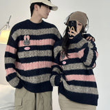 Ouzey Autumn and winter couple wear cartoon pullover sweaters for men and women, college style casual sweaters, high-end y2k clothing