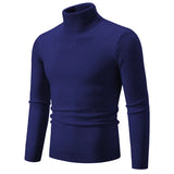 Ouzey 2024 Autumn/Winter Solid Color Polo/Turtle Neck Sweater Men Fashionable Simple Casual Knitted Top Trendy Youth Base Layer Top