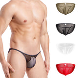 Ouzey Men's  Underwear Ultra Thin Transparent Bikini See Through Mesh Briefs Breathable Bulge Penis Pouch Hombre