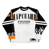 Ouzey Россия Jersey Y2K Long Sleeve Tops Men Women Hip Hop Letter Oversized Sweatshirt Breathable Baseball Uniform Pullover Sweatshirt