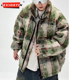 Ouzey 2024 Winter Trendy Brand Down Jacket Design with Perforated Plaid Pattern for Men and Women, American Couple Thick Down Jacket