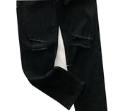 Ouzey 4499 BLACK RIPPED SLIM DENIM JEANS