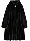 Ouzey Winter Elegant Long Black Thick Warm Fluffy Faux Mink Fur Coat Women with Hood Plus Size Fluffy Jacket 5xl 6xl 7xl