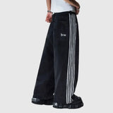 Ouzey Y2K Baggy Jeans Harajuku vintage Striped Embroidered high quality Sweatpants men women Hip Hop Casual wide leg jeans streetwear