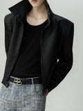 Ouzey Spring Autumn Handsome Cool Short Matte Black Vintage Pu Leather Jacket Men Zipper Luxury Designer Clothes 2025