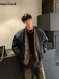 Ouzey Winter Cool Oversized Thick Warm Hairy Shaggy Reversible Faux Fur Parka Men High Quality Luxury Fluffy Jacket 2025