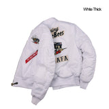 Ouzey 2024 USAFA WW2 Flying Bumble Bees Patch Embroidered Bomber Jacket  Men Air Force Pilot Flight Winter Coat Warm Padded Outwear