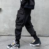 Ouzey Techwear Casual Elastic Waist Cargo Pants