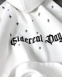 Ouzey 90s Streetwear Harajuku Fashion White Hoodies Letter Star Embroidery Pattern Loose Casual Long Sleeve Sweatshirt Men Clothing Versatile Hoodie