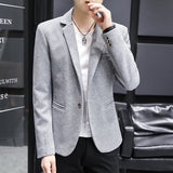 Ouzey 2024 Autumn And Winter New Checkered Long sleeved Small Suit Men's Korean Edition Handsome Youth Fashion Versatile Trendy Coat