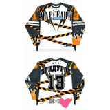 Ouzey Jersey Y2K Long Sleeve Top Men Women Punk Rock Hip Hop Letter Graphic Breathable Oversized Pullover Sweatshirt Crew Neck Clothes