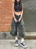 Ouzey 90s Streetwear American Street Style Big Pocket Casual Punk Retro Harajuku Mens and Women Wide Legged Summer Versatile Super Loose Trendy Jeans