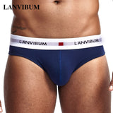 Ouzey Men Underwear Solid Convex Underpants Comfortable Cotton Briefs Man Soft Male Shorts