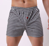 Ouzey Men's Underwear Classic Plaid Boxers Shorts Cotton Soft Trunks Loose Men Underpants Homens Cueca Boxer Man Pants Wfk03