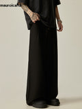 Ouzey Spring Autumn Long Loose Casual Black Baggy Wide Leg Pants Men with Colorful Buttons Luxury Designer Emo Clothing