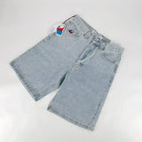 Ouzey 2000s American Street Embroidery High Waist Washed Oversized Denim Shorts Harajuku Retro Trendy Brand Jeans Men Goth Punk Shorts