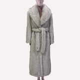 Ouzey Winter Long Fluffy Thick Warm Soft Hairy Faux Tuscany Fur Coat Women Shawl Collar Elegant Luxury Designer Clothes