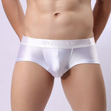 Ouzey Man  Silk Slips Mini Boxers Shorts Underwear  Male Bulge Pouch Trunks Panties Underpants