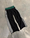 Ouzey American Sweatpants Y2K Pants Gothic Hip Hop Retro Double Layer Strip Baggy Casual Pants Men Women Elastic Waist Jogging Trouser