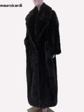 Ouzey Winter Oversized Thick Warm Soft Black Shaggy Maxi Faux Fur Coat Women Loose Casual Floor Length Furry Overcoat 2025