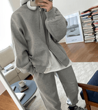 Ouzey 4091 GRAY ZIP-UP HOODIE & SWEATPANTS (TOP & BOTTOM)