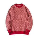 Ouzey 2024 New Spring Festival Red Sweater Men Women Couple Fashion Trendy Original Knitwear Wedding Pullover Crew Neck Sweater