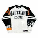 Ouzey Россия Jersey Y2K Long Sleeve Tops Men Women Hip Hop Letter Oversized Sweatshirt Breathable Baseball Uniform Pullover Sweatshirt