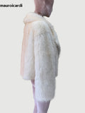 Ouzey Spring Autumn Winter Short Thick Warm Soft Hairy Faux Fur Coat Women Loose Casual Fluffy Jacket Furry Cardigan 2025