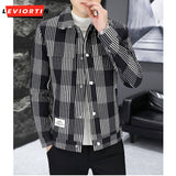 Ouzey 2024 Autumn and Winter New Polo Collar Plaid Vintage Upscale Cotton Thickened Coat Men's Casual Versatile Top Jacket M-4XL