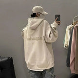 Ouzey Autumn and winter new heavyweight loose and thick hooded suede pullover American retro trendy brand sweatshirt for men and women