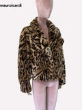 Ouzey Spring Winter Short Thick Warm Colorful Leopard Print Faux Fur Coat Women Loose Luxury Fluffy Jacket Furry Cardigan