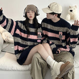 Ouzey Autumn and winter couple wear cartoon pullover sweaters for men and women, college style casual sweaters, high-end y2k clothing