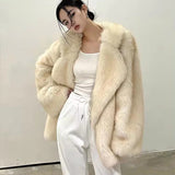 Ouzey Spring Winter Loose Casual Thick Warm Soft Hairy Shaggy Faux Fur Coat Women Luxury Fluffy Jacket Furry Cardigan 2025