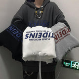 Ouzey Korean style ins same style retro simple letter print hoodie loose velvet sweatshirt men and women trendy men clothing y2k tops