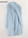 Ouzey Winter Oversized White Thick Warm Shaggy Hairy Faux Fur Coat Women with Hood Loose Fluffy Jacket Furr Cardigan 2025