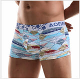 Ouzey 2024 Personality trend boxers, modal print boxers, men's underwear, breathable and comfortable mid-waist pants