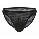 Ouzey  Graduation Gifts Men's  Lace Transparent Briefs Underwear Men Logo Jacquard Fabric Silky Soft Comfortable Underpants Briefs